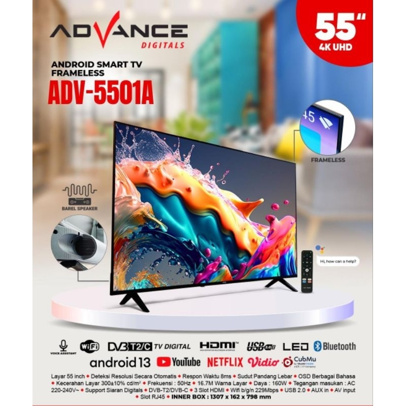 TV ANDROID 50 INCH / SMART TV ADV-5001A Advance