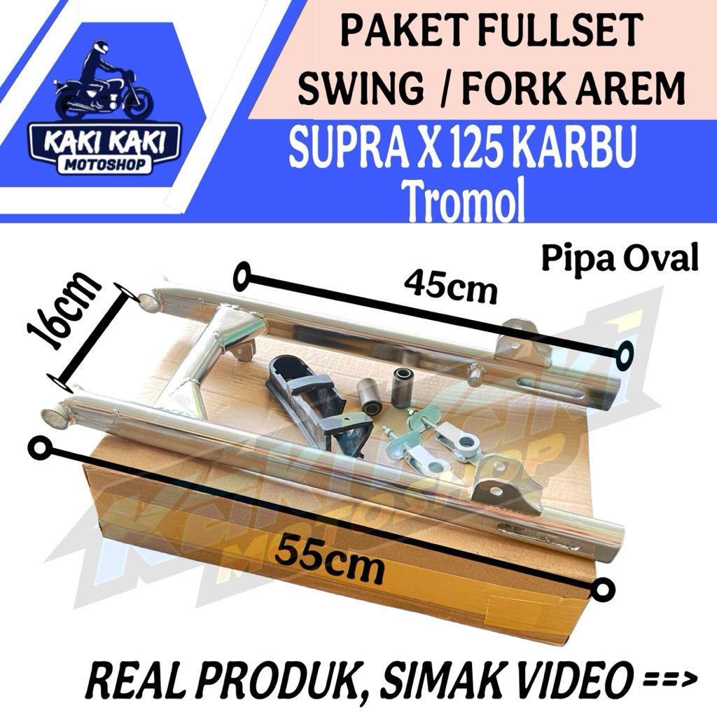 Fork Swing Arm Arem Lengan Ayun Long Supra x 125 D Lama Karbu Tromol model W175 55cm Crom Fullset