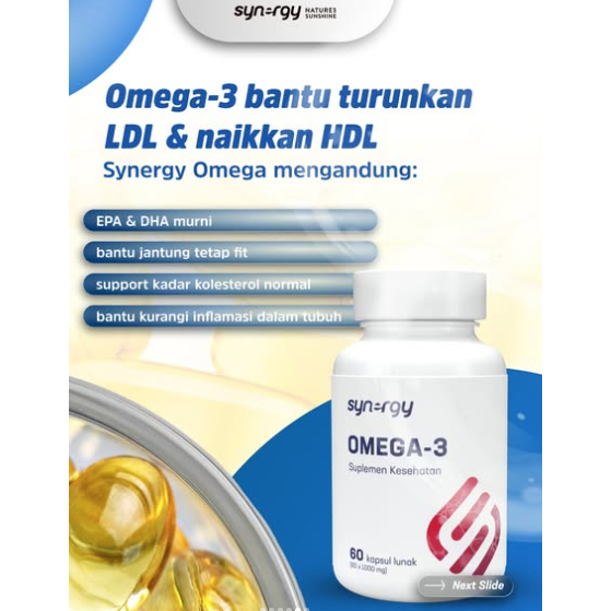 Suplemen Omega 3 untuk Kesehatan Otak dan Jantung Synergy Omega-3