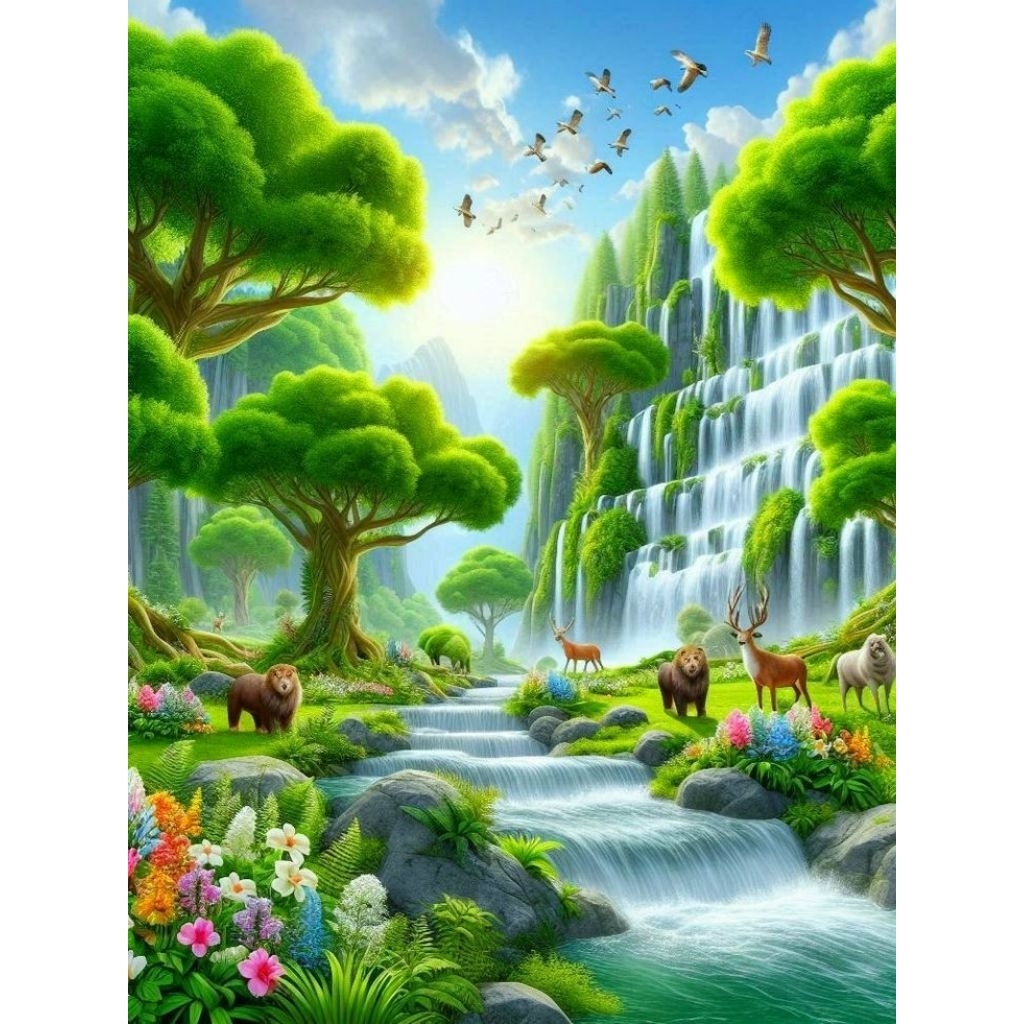 POSTER CETAK JUMBO, LUKISAN CETAK , PEMANDANGAN ALAM, HIASAN DINDING,BISA COD