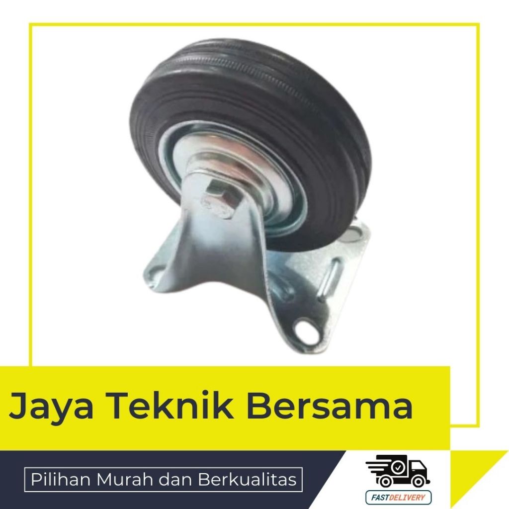 RODA TROLI KARET 3 INCH MATI/RODA KARET 3'' MATI