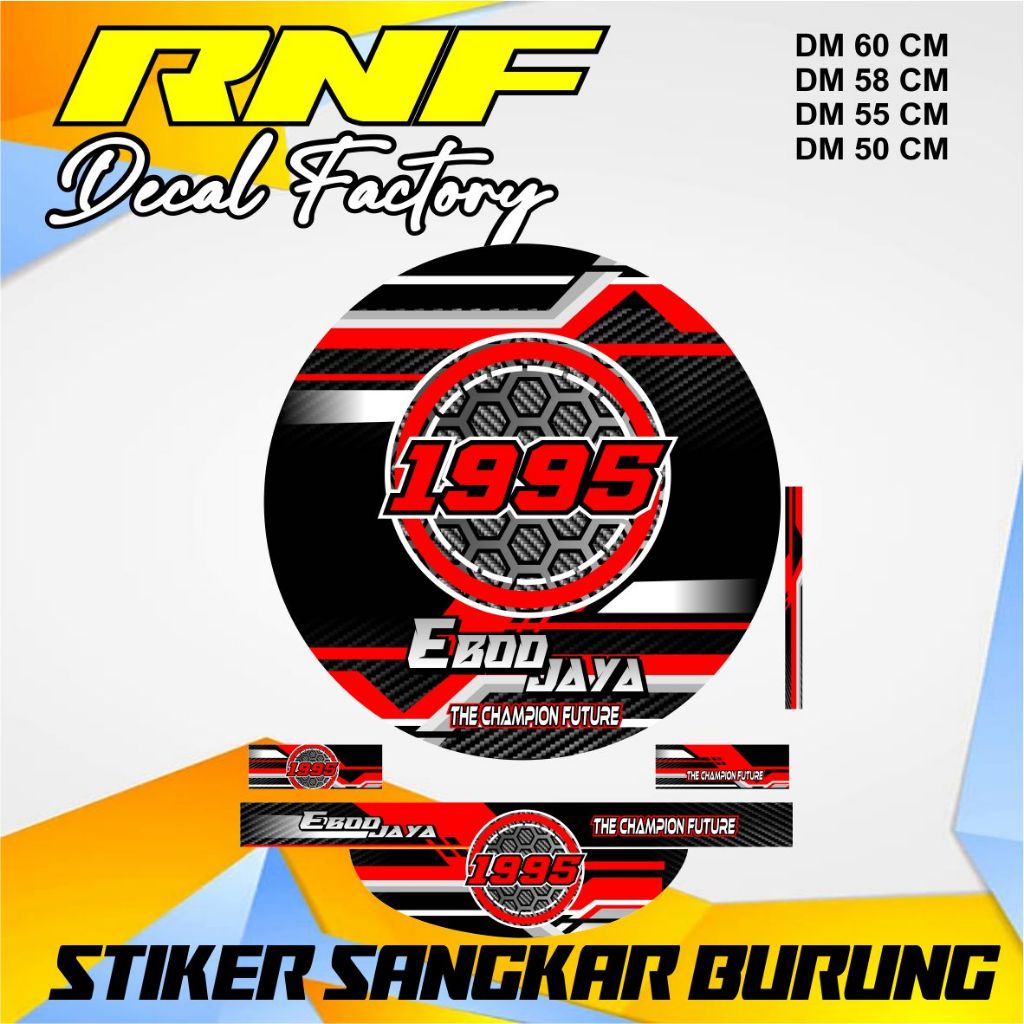 Decal stiker sangkar burung murai, Replika Ebod Jaya,COD