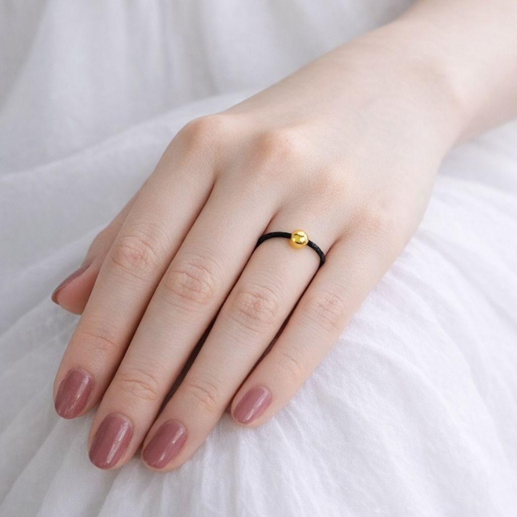 Cincin Tali Emas Bola Boba Fashion Gold - Toko Emas Gadjah