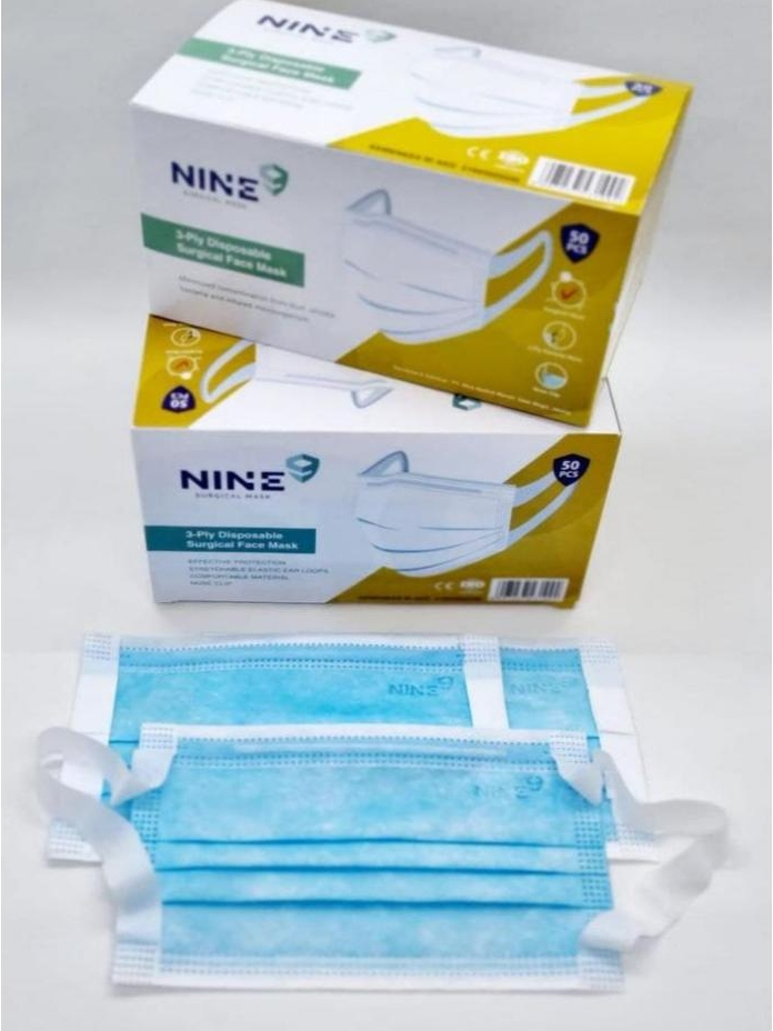 Masker Medis 3 Ply NINE Disposable Surgical Mask