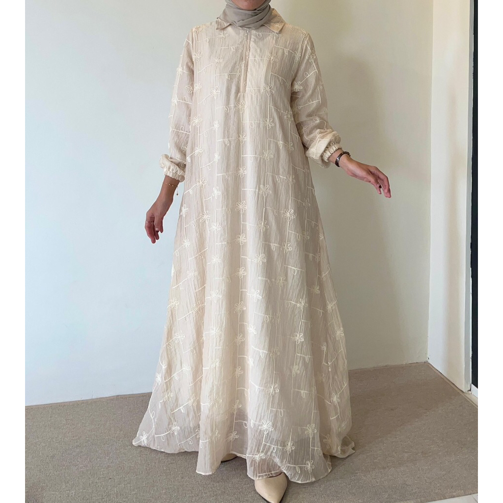 Dress Cotton Belt Krah Kemeja Embroidery  - Dress Tile Embroidery/Free belt