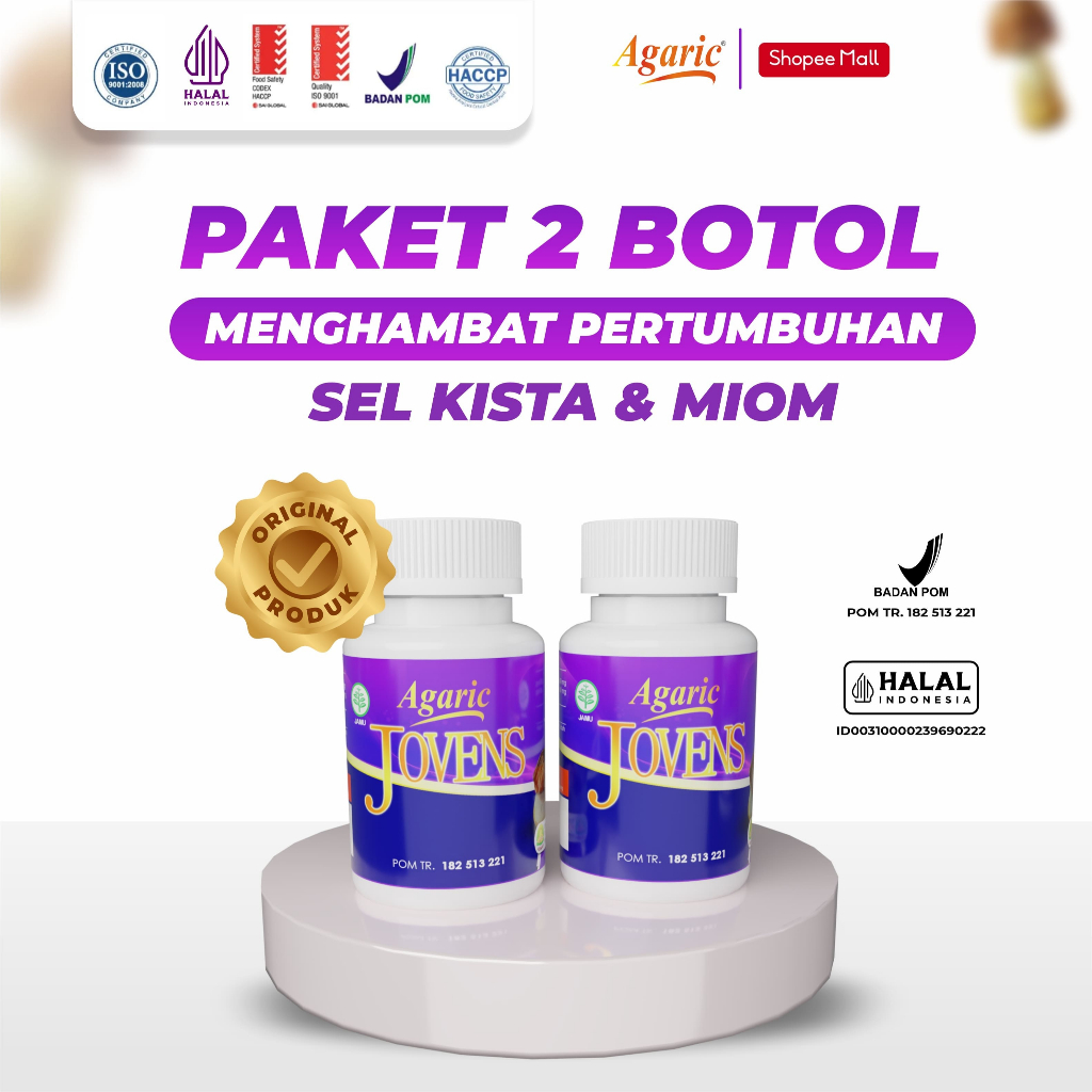 Agaric Jovens 2 Botol - Obat Herbal Kista Miom Benjolan Kanker Ovarium Tumor Bartholin Endometriosis