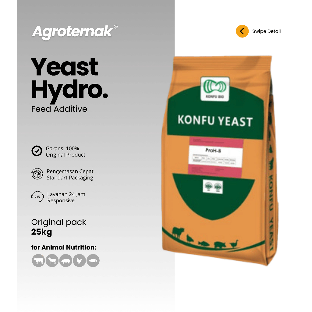 YEAST Powder Hydrolized Nucleic Acid Postbiotik Saccharomyces Aditif Pakan Hewan Ternak