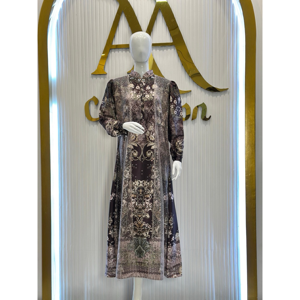 Baju gamis Armani / gamis lebaran terbaru / gamis mewah / gamis rompi