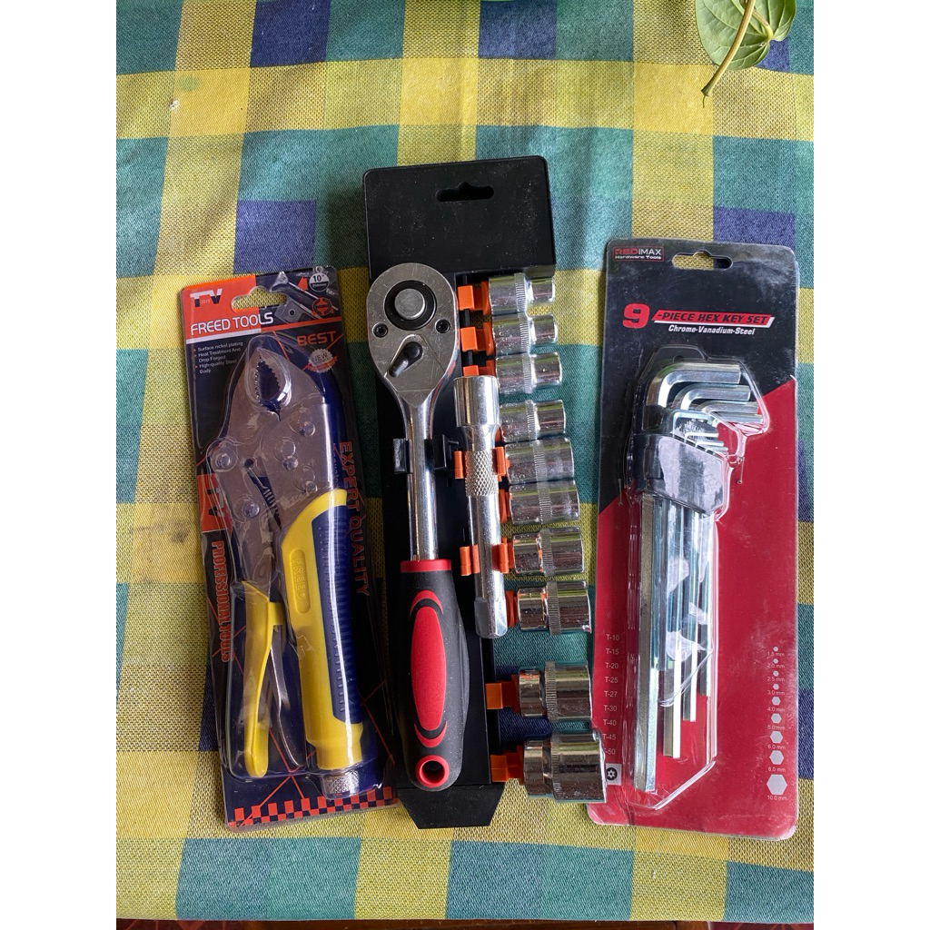 paket alat bengkel kunci shok kunci L tang kunci