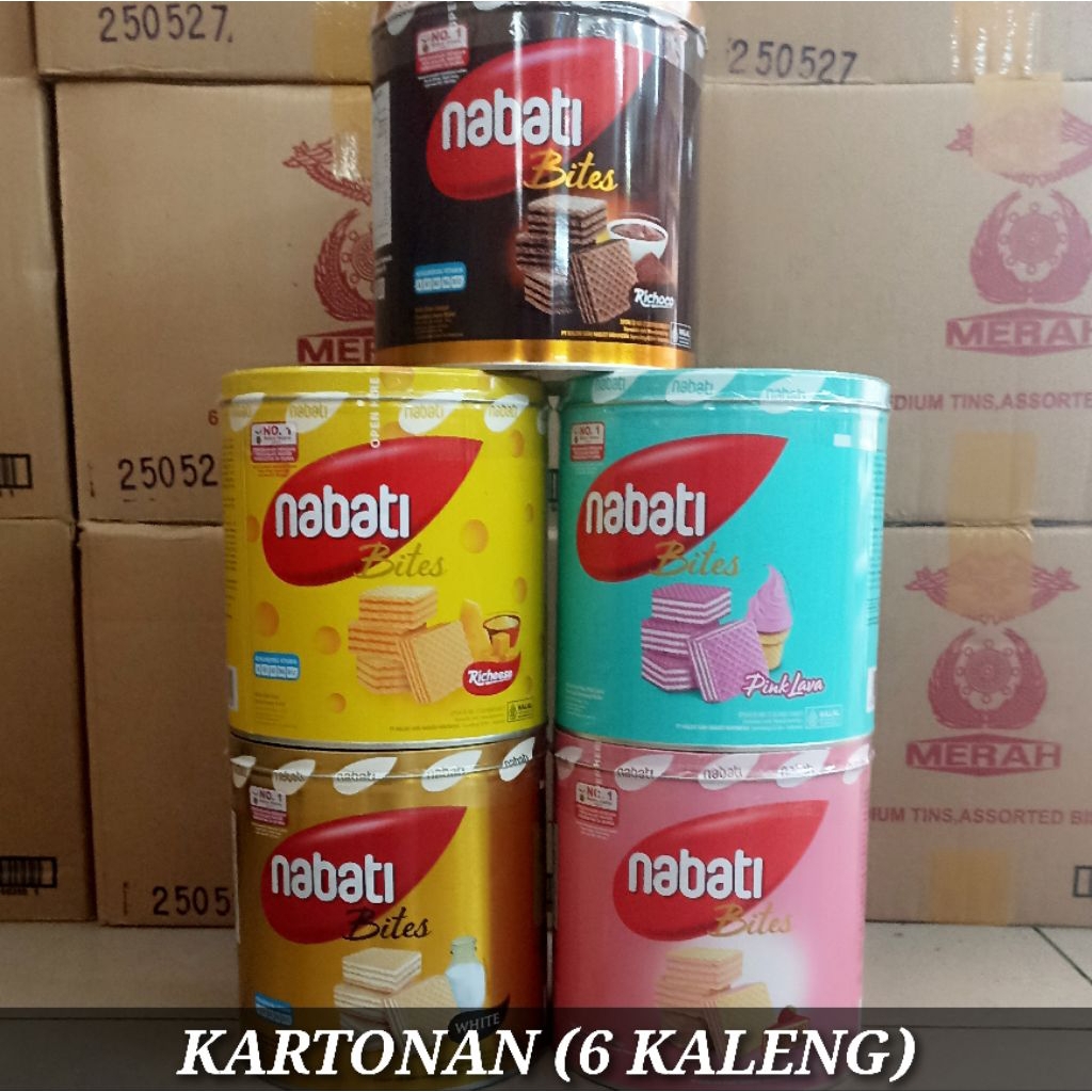 [GROSIR] Nabati Wafer Kaleng 287gr 1 Dus Isi 6 Pcs Richeese Cokelat Pink Lava Murah Kartonan