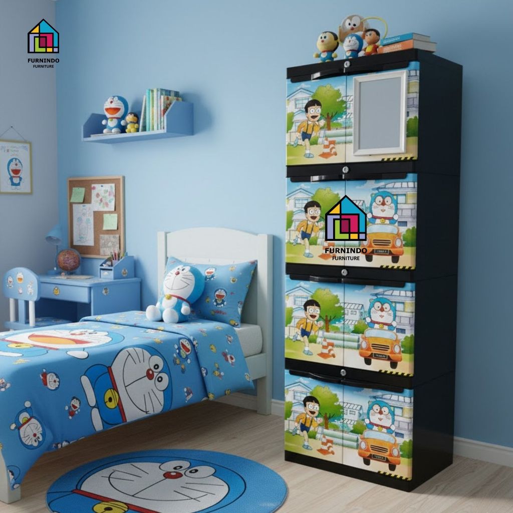 LEMARI PLASTIK 3 SUSUN DAN 4 SUSUN KUNCI KACA AQUOSE DIVA KARAKTER