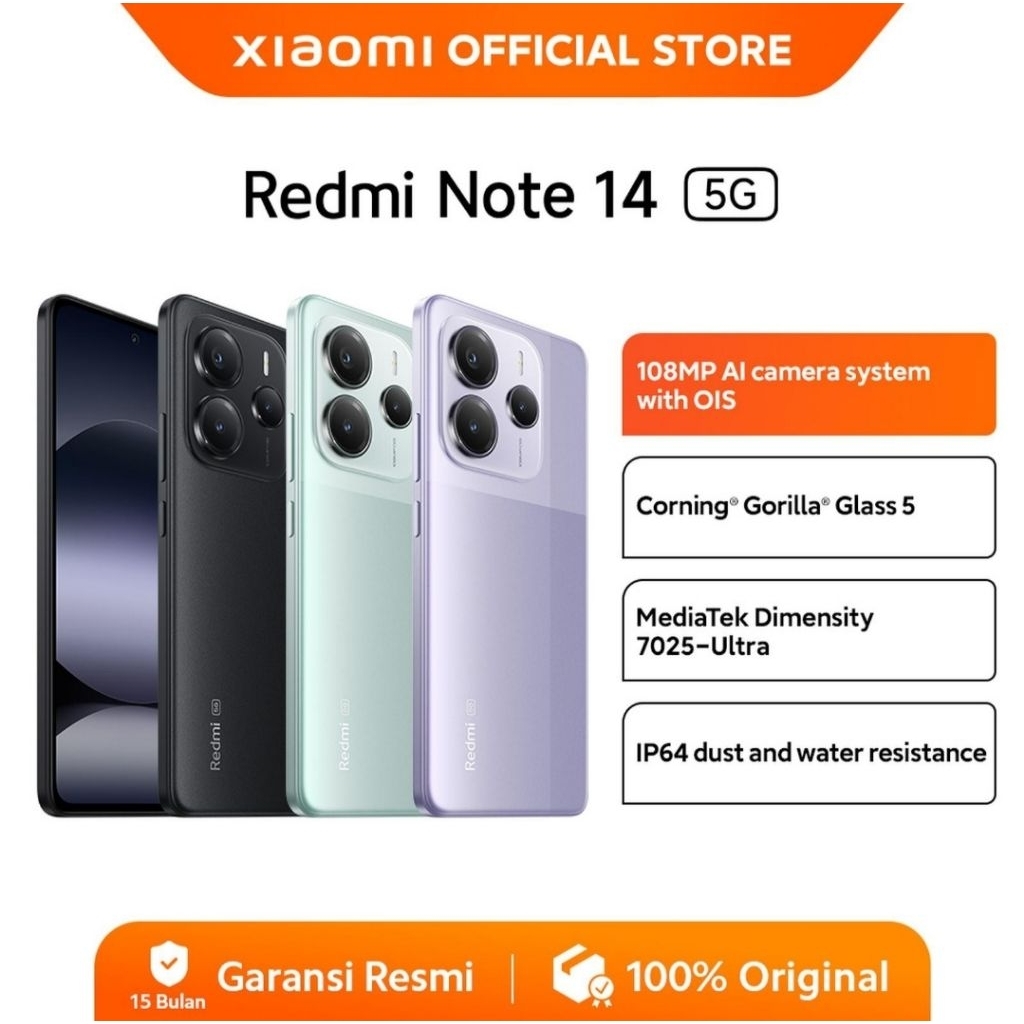 HP XIAOME REDMI NOTE 14 5G 8/256GB MI REDMI NOTE 14 5G RAM 8GB ROM 256GB RESMI TAM