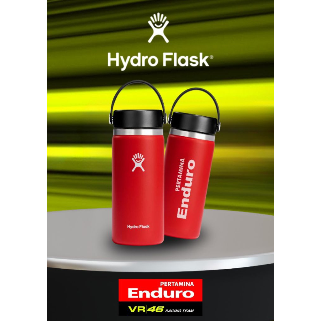 (Limited Edition) Hydro Flask Tumbler 16oz (473ml) Wide Mouth dengan Flex Cap - Peramina Enduro x VR