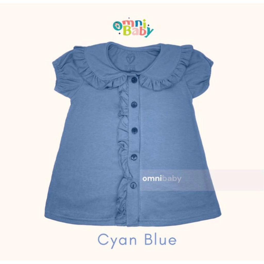 PRELOVED OMNIBABY Emily Dress Ruffle - Baju Bayi Perempuan Kancing Depan Full - Dress Baju Bayi