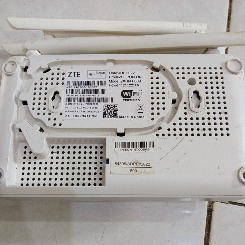 router ont zte f609 v9 2022 port biru second