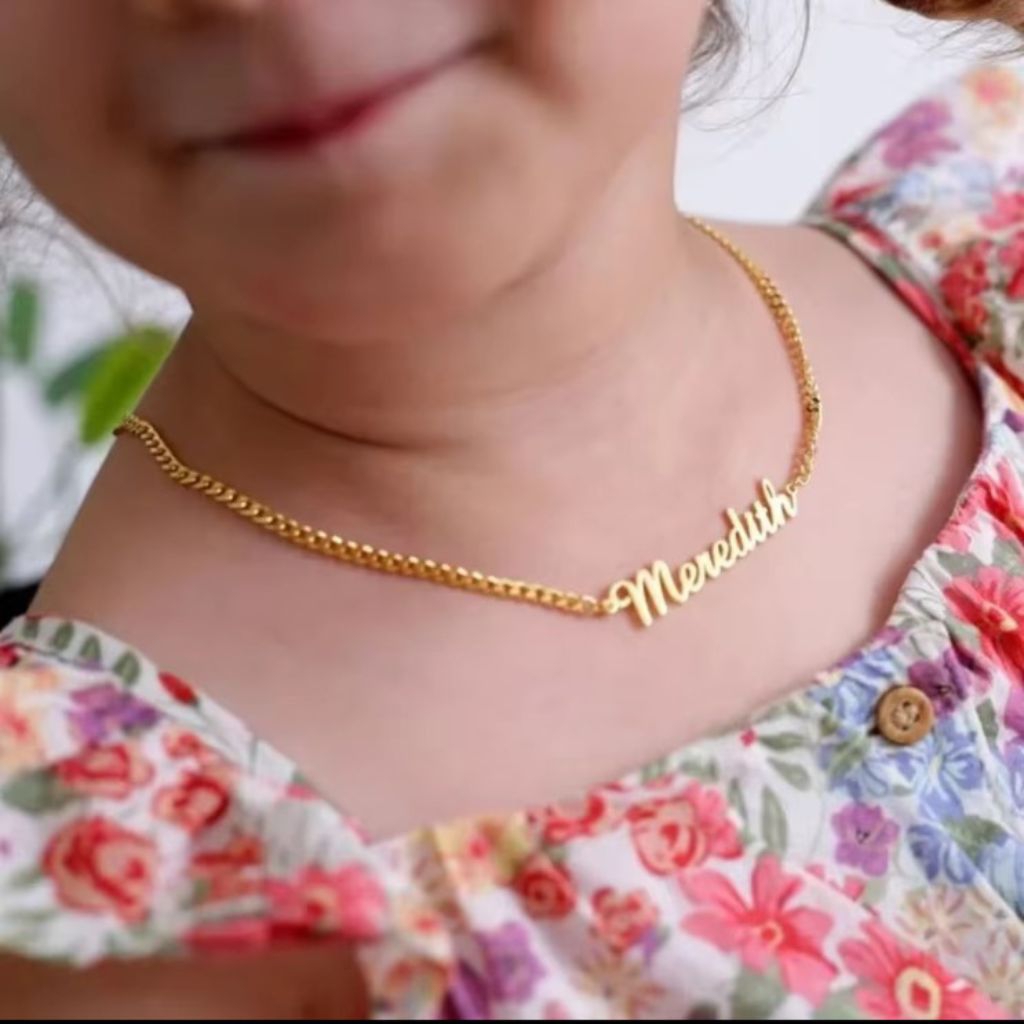 kalung nama titanium kalung nama anak cantik elegan kalung nama anak perempuan