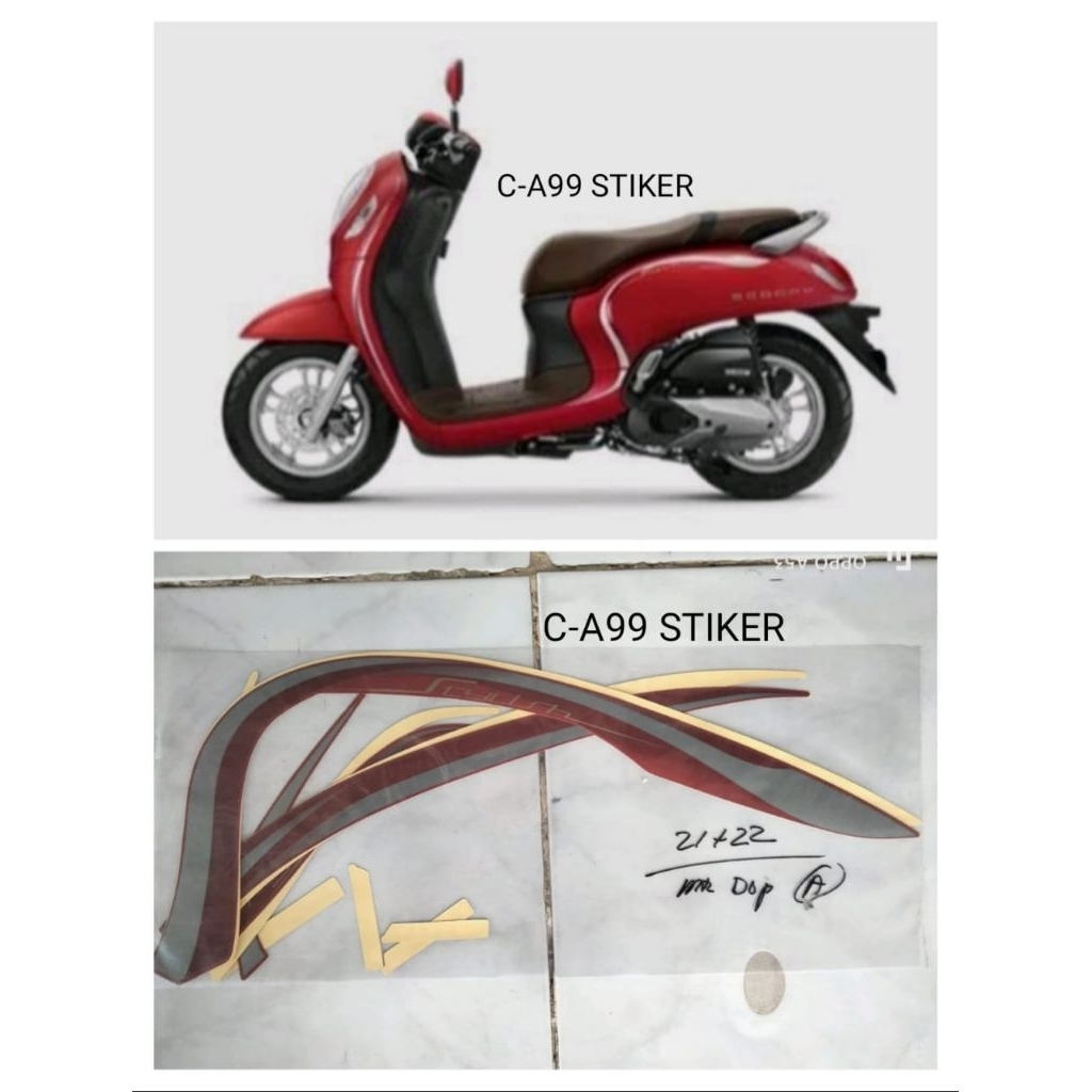 striping original Scoopy 2021/22 merah dof