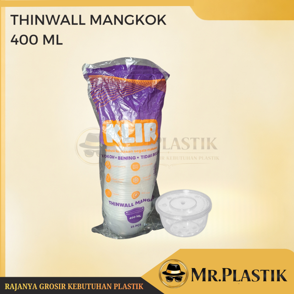 Thinwall Klir 400ml Bowl | Mangkok Plastik KLIR BOWL 400ml@25set
