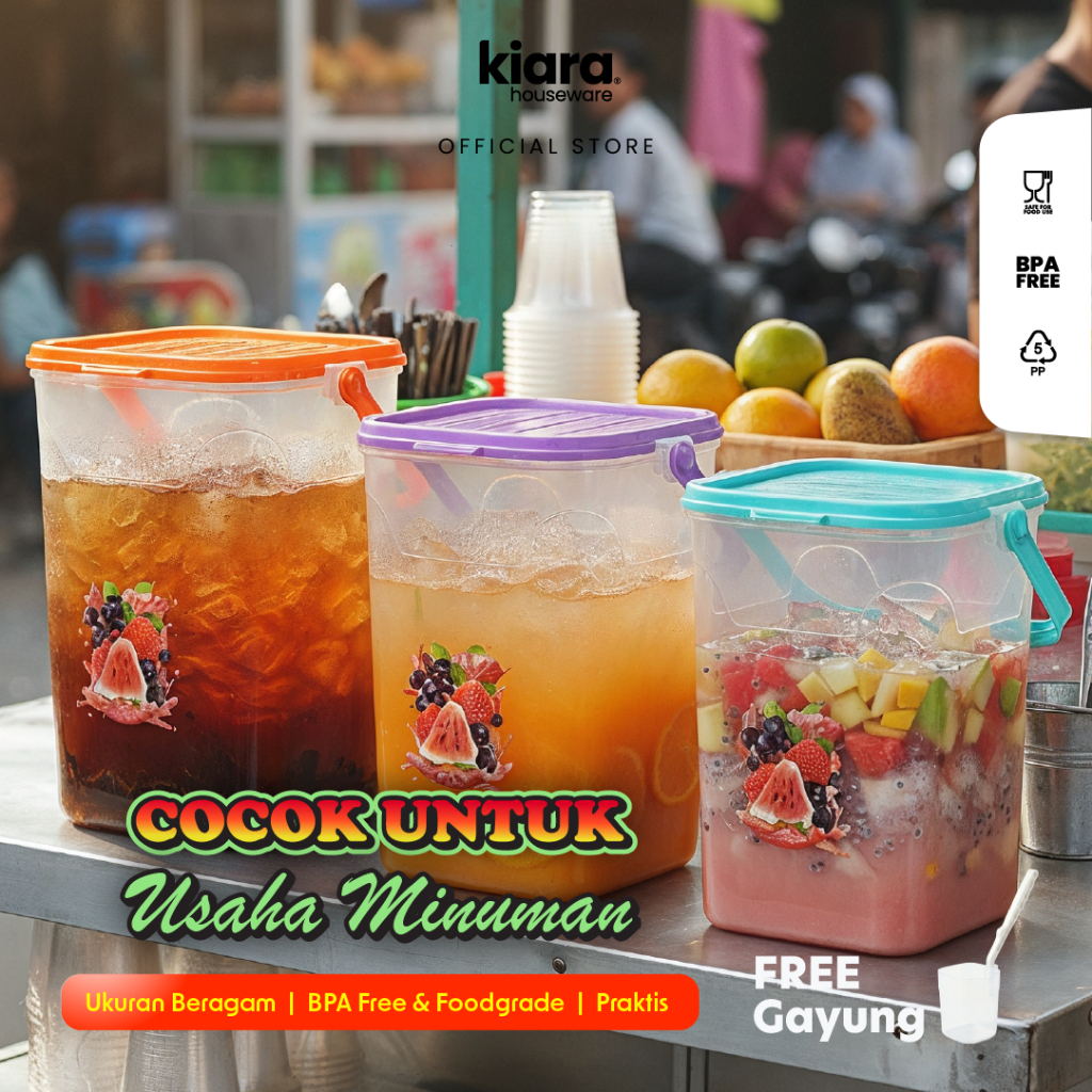 Aquarium Es Buah 30 Liter Free Gayung Plastik Tebal Wadah Toples Tempat Es Kelapa Rice Box Besar