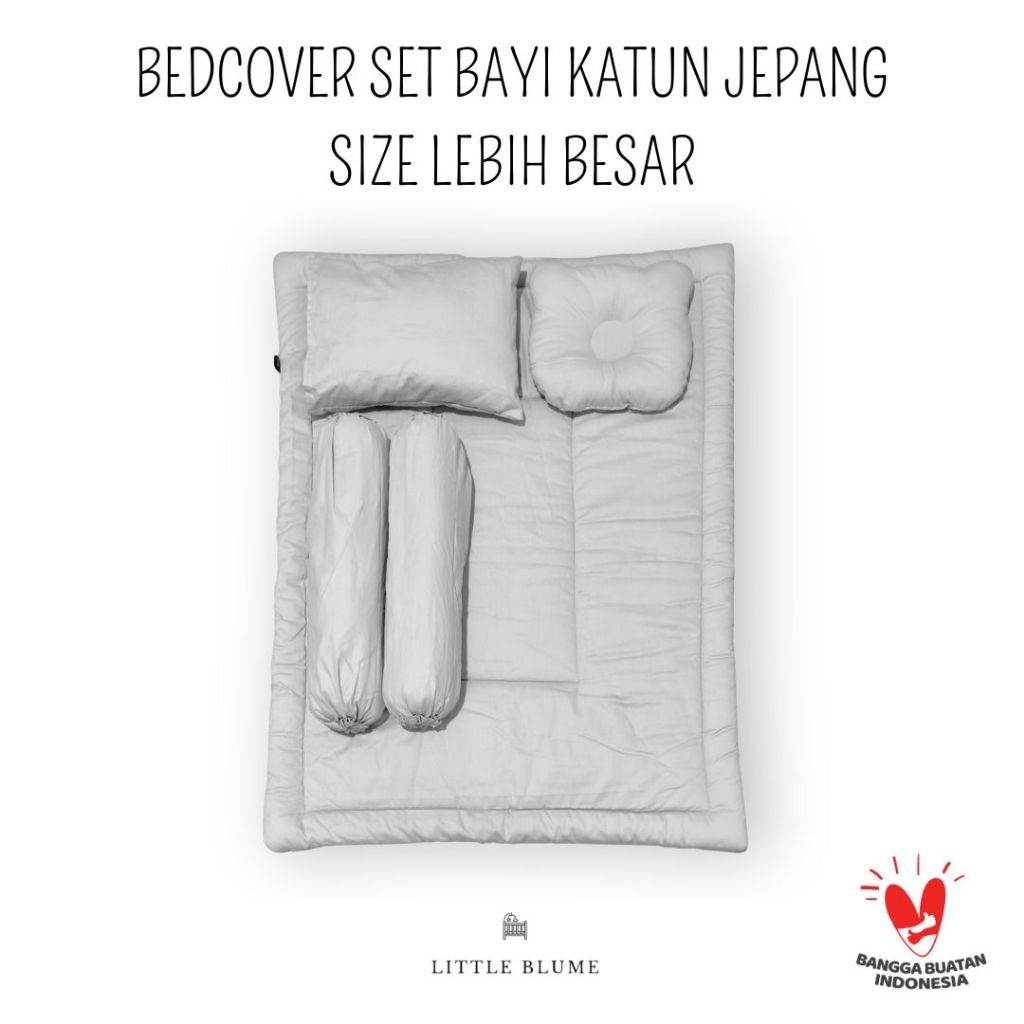 Little Blume - Bedcover Set Bayi Polos Katun Jepang / Selimut Bayi Katun Jepang