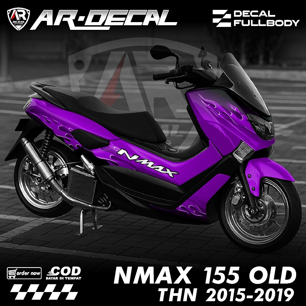 Decal Stiker Nmax Old Fullbody 2015 2016 2017 2018 2019 Decal Stiker Nmax 155 Lama Motif Api Simpel