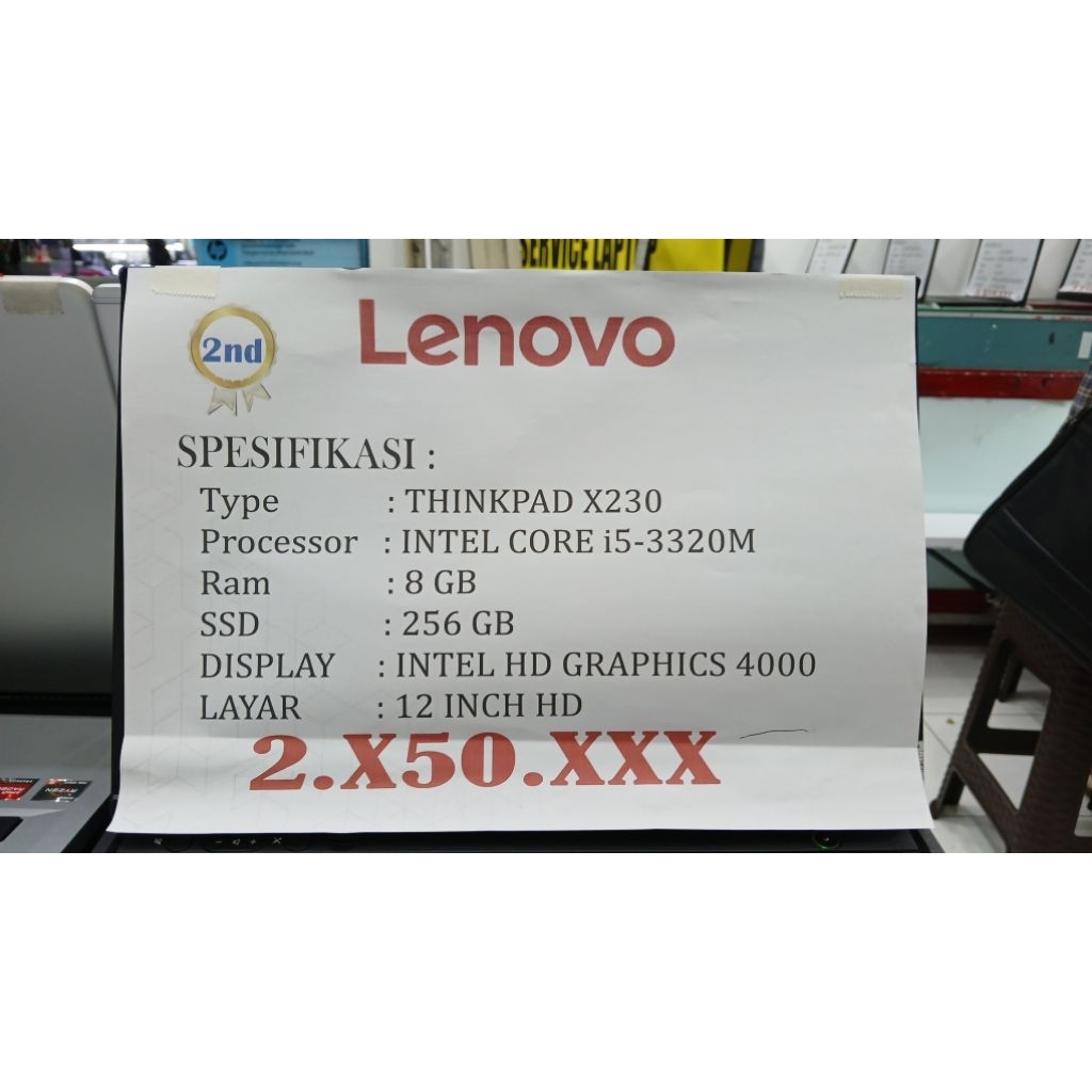 [PROMO RAMADHAN] LENOVO THINKPAD X230 INTEL CORE i5-3320M RAM 8GB SSD 256GB