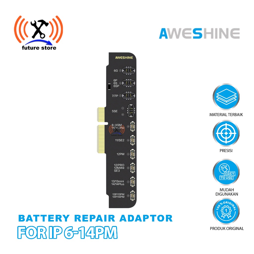 AWESHINE BATTERY REPAIR ADAPTOR BOARD IPHONE 6-14 PRO MAX ORIGINAL - BOARD ADAPTOR BATERAI AWESHINE 