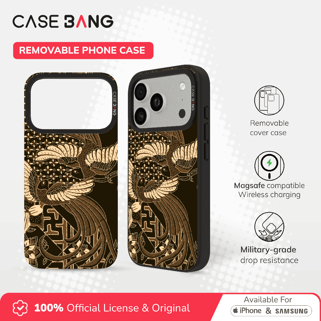 Casebang Removable Phone Case Cover Batik Series - Batik 01 Magnetic Casing Iphone