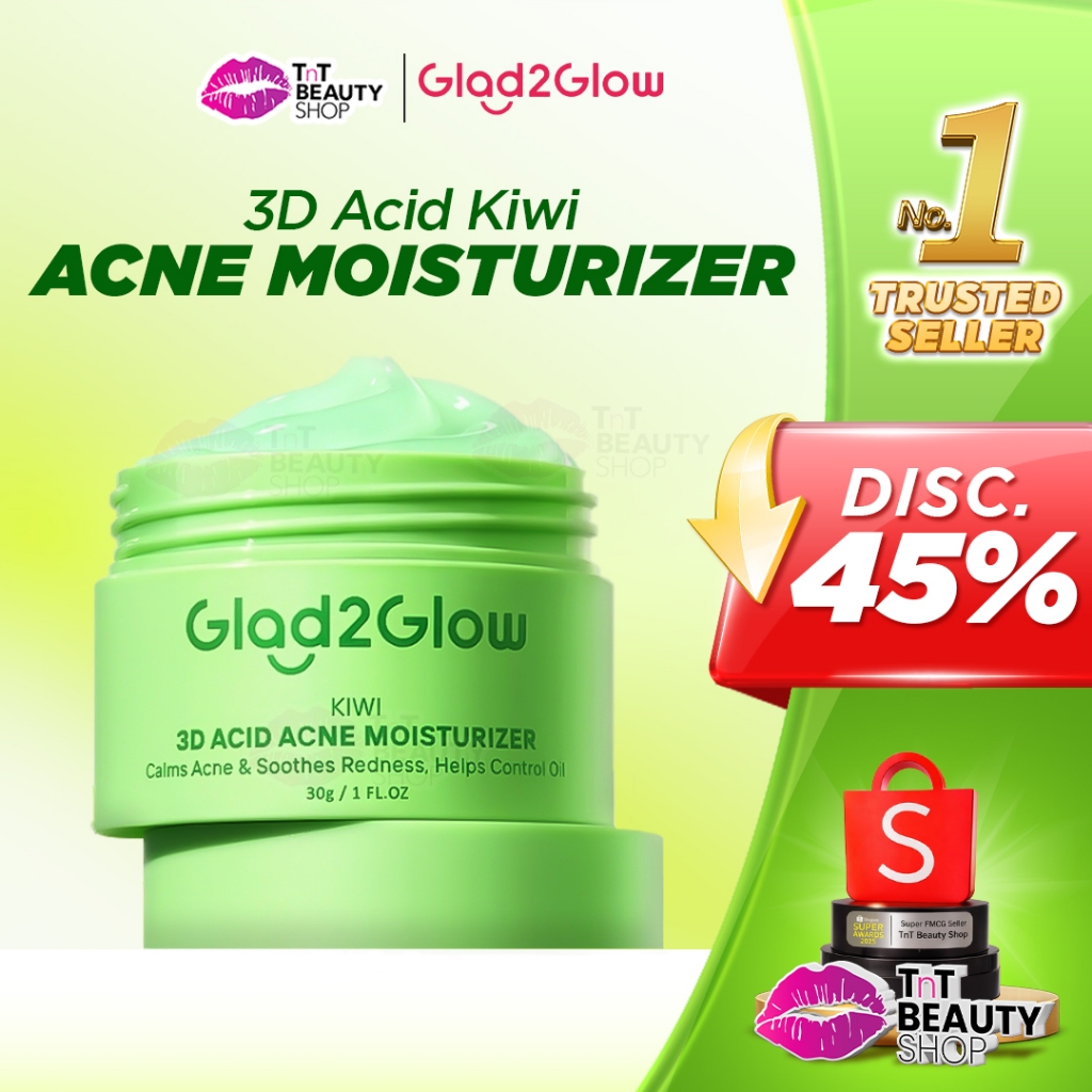 Glad2Glow Kiwi 3D Acid Acne Moisturizer 30g Acne moist Glad 2 Glow G2G | TnT Beauty Shop