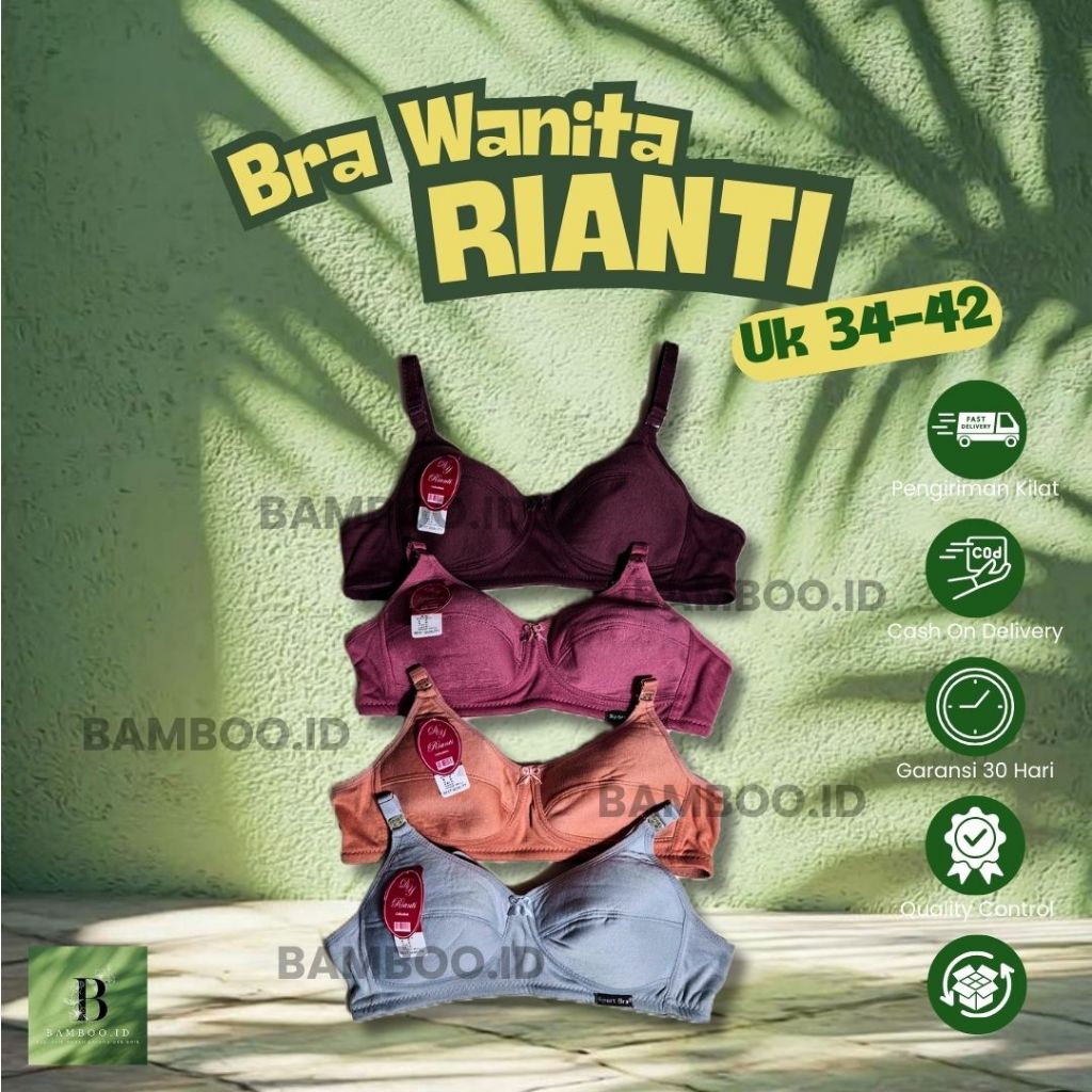BRA WANITA RIANTI BASIC MURAH MERIAH BERBAHAN PREMIUM TIDAK GATAL DAN HALUS LEMBUT 100%