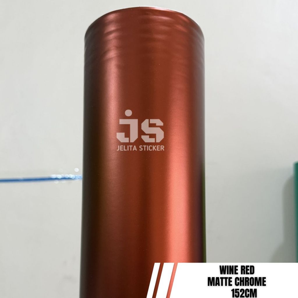 Sticker Skotlet Mobil Red Wine Satin Mettalic Doff Matte Chrome Lebar 152cm / Stiker Merah Wine Meta