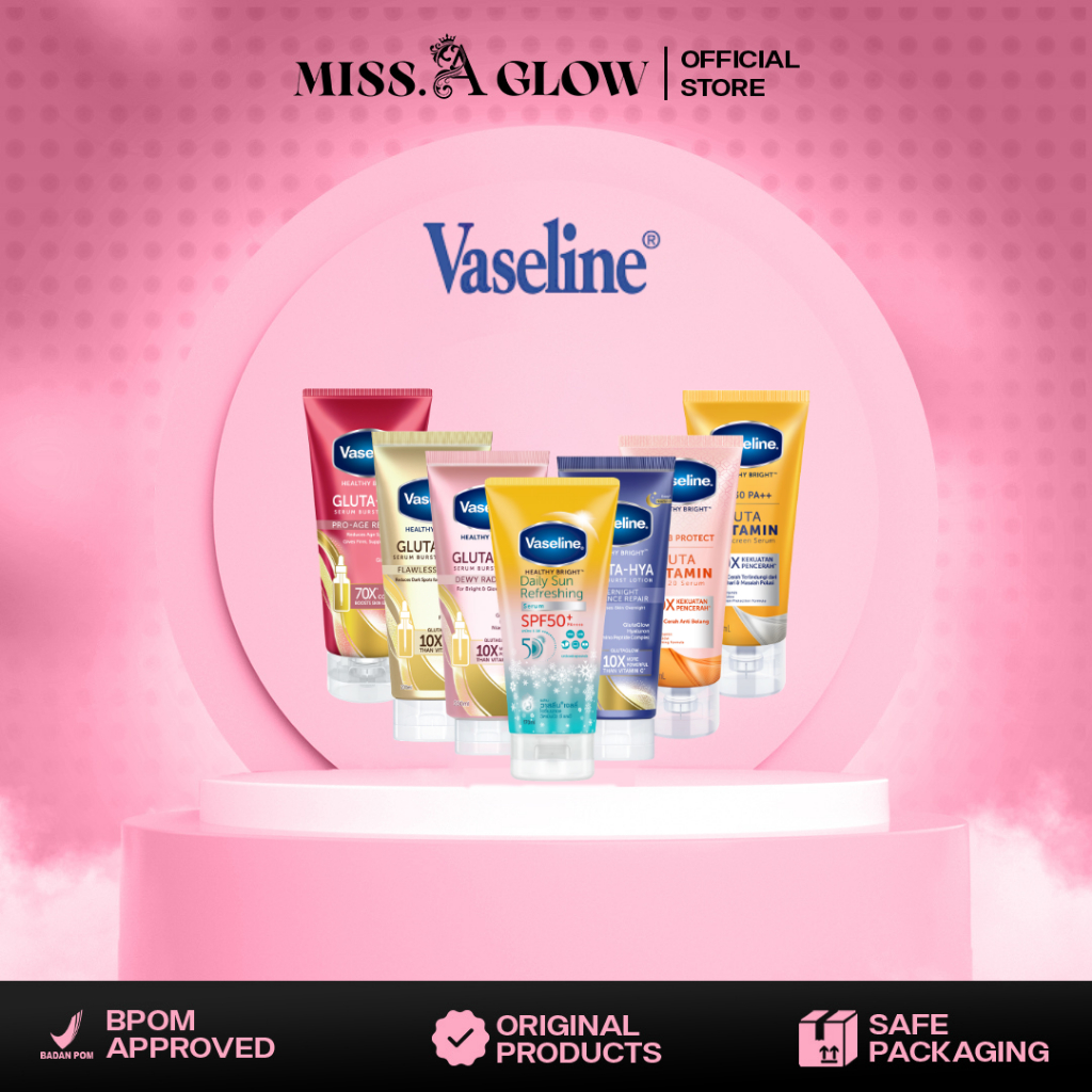 Vaseline Gluta Hya Flawless Bright 330ml + Vaseline Gluta Hya Overnight 200ml + Vaseline Gluta Hya P