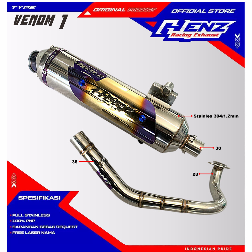 Kenalpot tsukigi Vario new,old,125 cover warna Henz racing exhaust