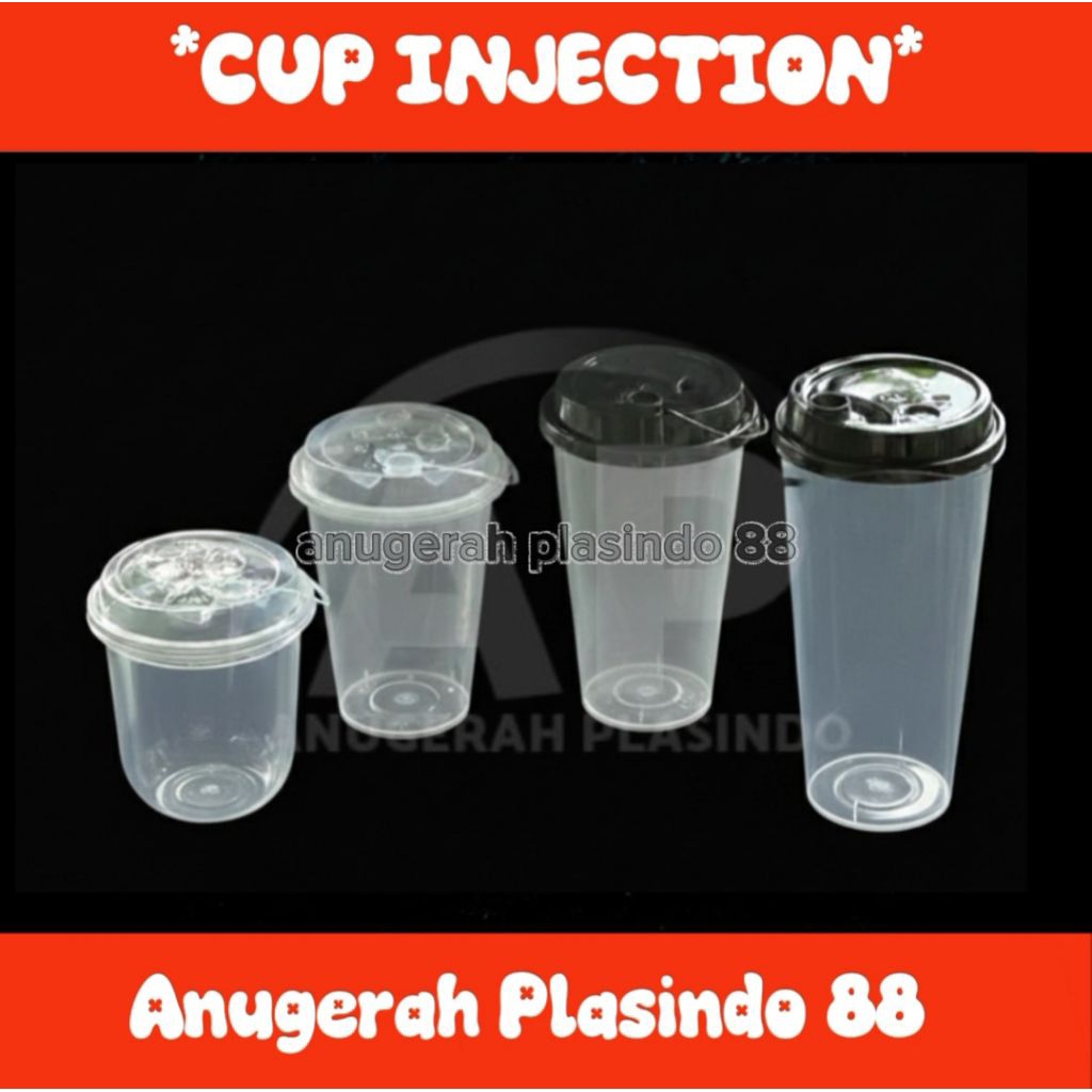 Cup Injection + Tutup 12oz, 14oz, 16oz, 24oz = 1 DUS ( INSTANT )