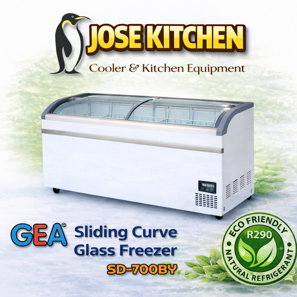 GEA Sliding Curve Glass Freezer SD-700BY / SD700BY / SD 700 BY / Pembeku / Pendingin Makanan