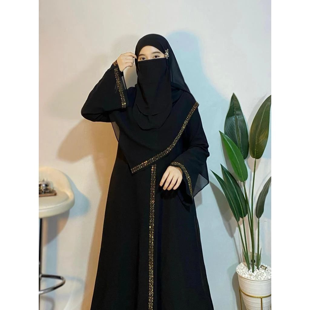 ABAYA DUBAI SET HIJAB PASHMINA & CADAR