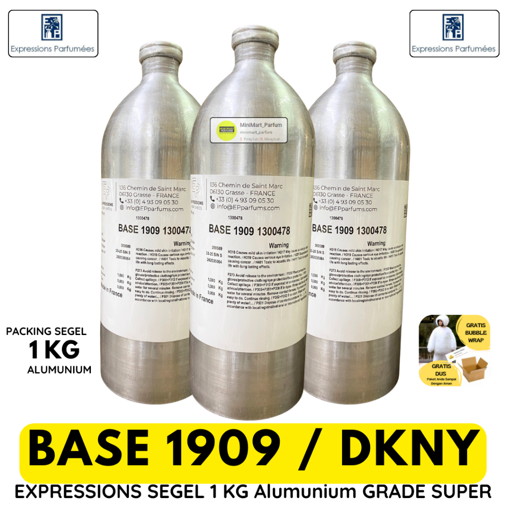 Bibit Parfum BASE 1909 ( 1 KG SEGEL Alumunium ) EXPRESSIONS - Biang Minyak Wangi Tahan Lama - BOTOL 