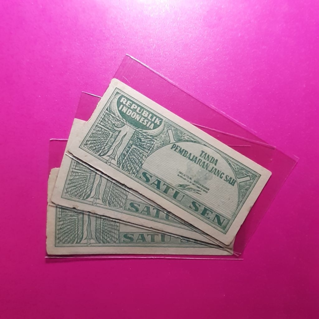 uang kuno 1 sen ori 1945