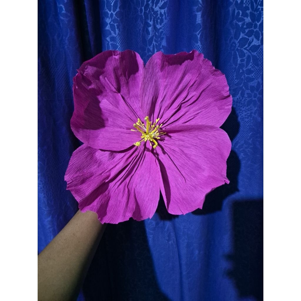 bunga kertas crepe paper/bunga bahan kertas crepe paper/giant flower/bunga kertas 3d paper wrinkled 