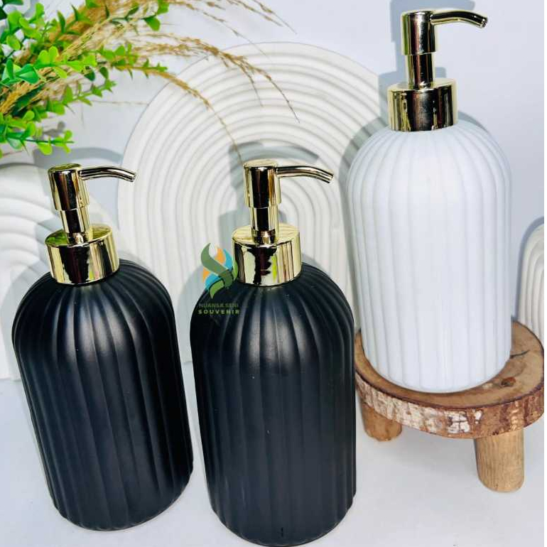 Botol Kaca Pump Sabun Aesthetic Warna Doff Elegan Botol Dispenser Kaca Doff 500ml
