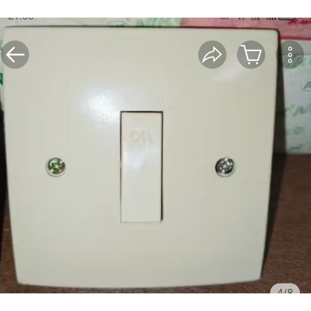 saklar lampu 1 cetekan merk Niko bahan plastik kuat