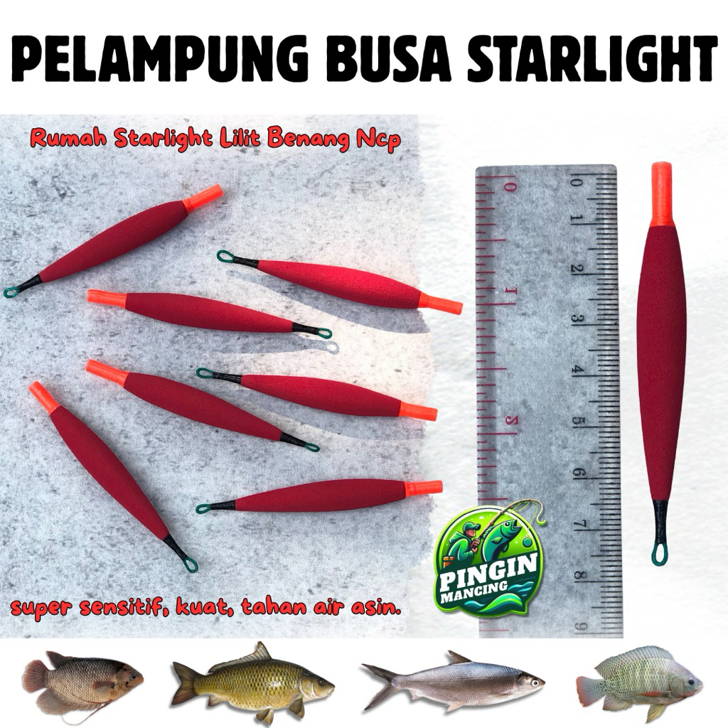 Pelampung Pancing Busa Starlight Fosfor Super Sensitif Ikan Mas Nila Gurami Bandeng Patin Bawal Lele