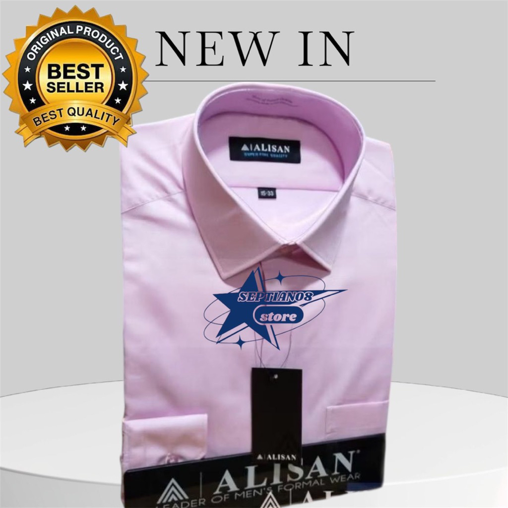 (ALISAN) original kemeja polos reguler alisan warna pink