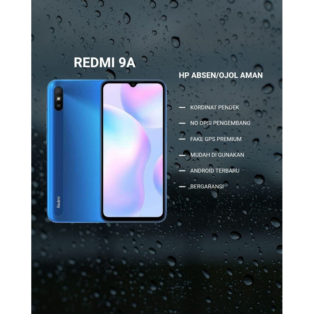 Xiaomi Redmi 9A HP Absen Ojol Aman Kordinat Pendek No Opsi Pengembang Fake GPS Premium Mudah Digunak