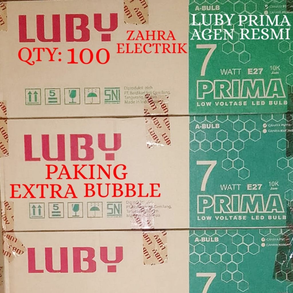 LUBY PRIMA BOHLAM LED ( PAKET 1 DUS /KARTON ) LAMPU LED LUBY PAKET KOLIAN 7W