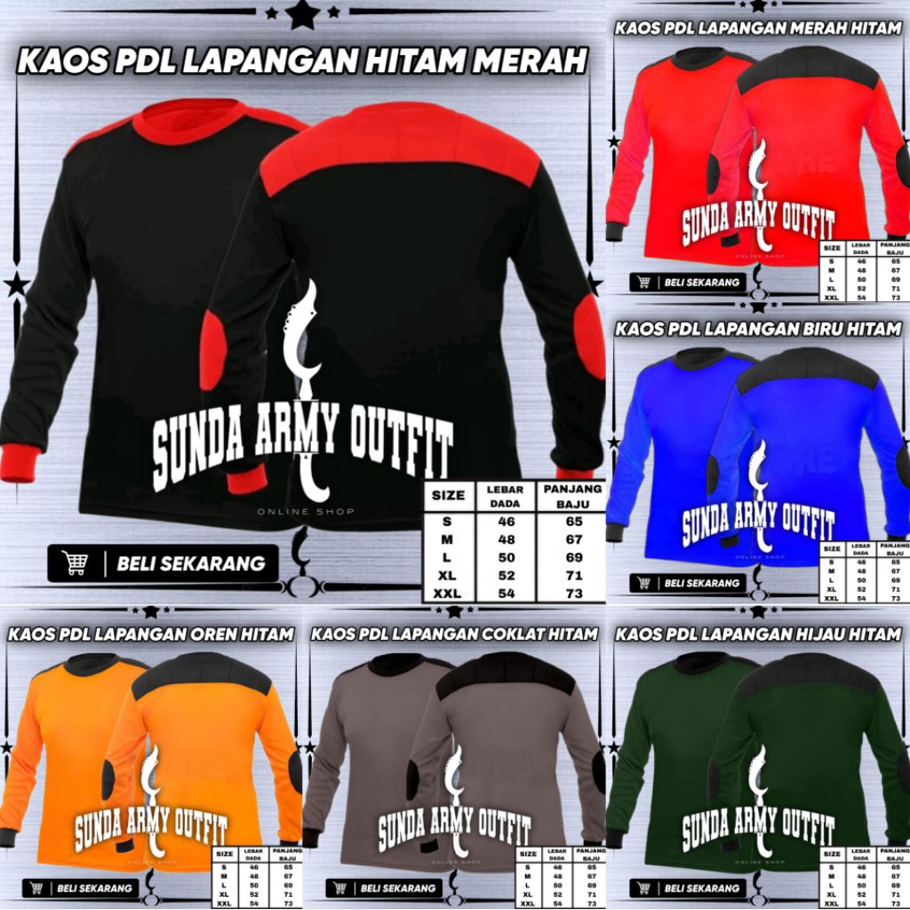 GROSIR KAOS LAPANGAN LENGAN PANJANG TACTICAL BAJU PDL TRAINING OSPEK DIKLAT SATPAM/SECURITY - Baju K