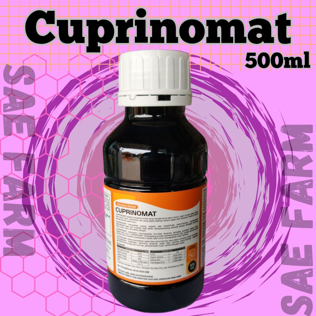Cuprinomat 500ml kandungan asam amino, asam humat, asam sulfat dan nutrisi mikro
