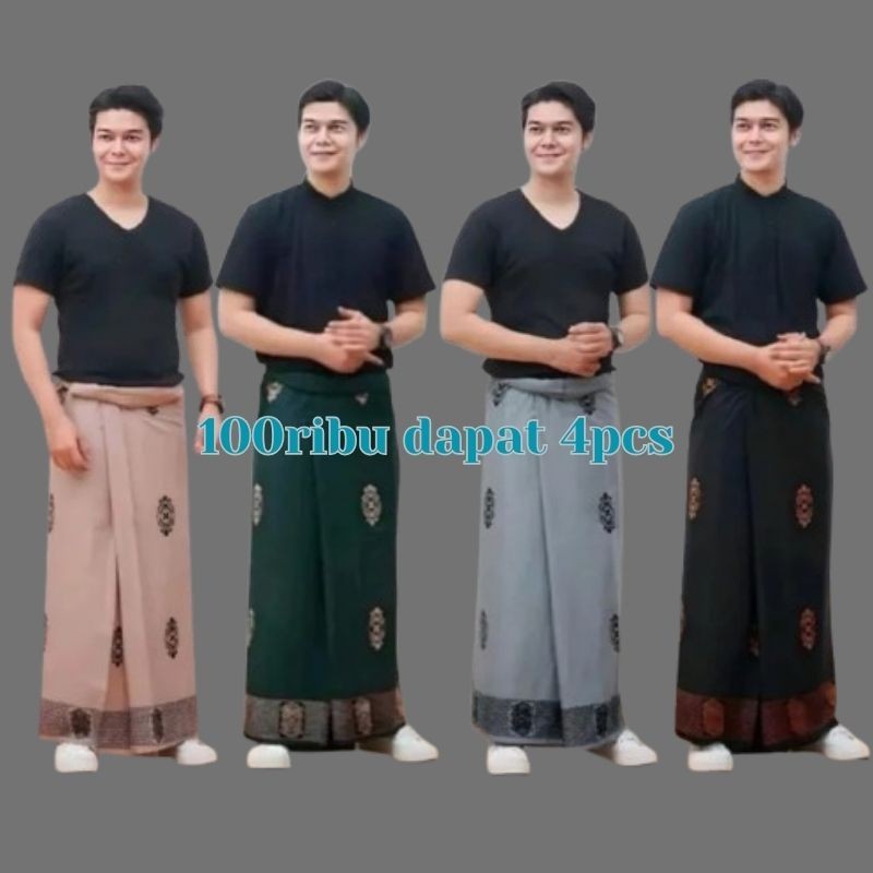 100ribu Dapat 4pcs Sarung Batik Motif Sarwon Sarung Santri Gus Iqdam