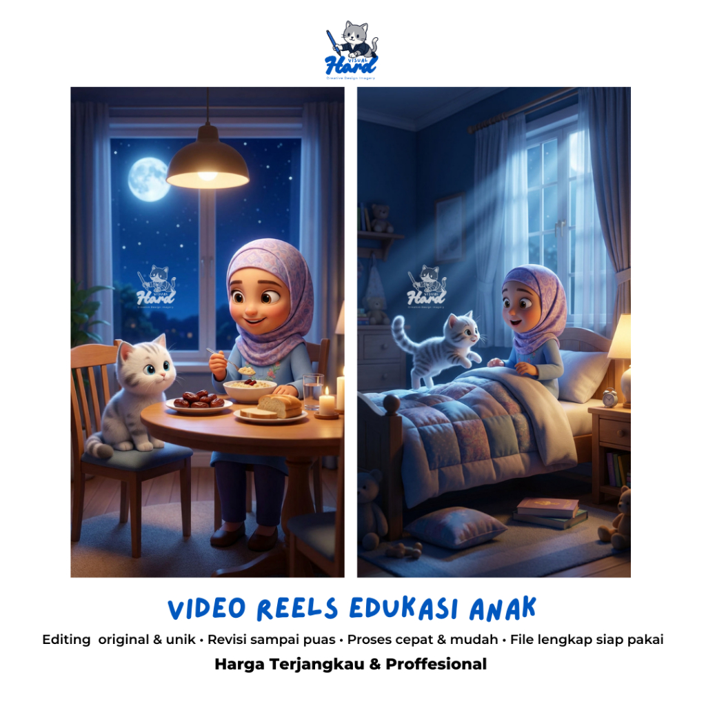 Jasa Pembuatan Video Animasi Edukasi Anak Konten Reels Shorts Custom 2D 3D Desain Karakter Lucu Prof