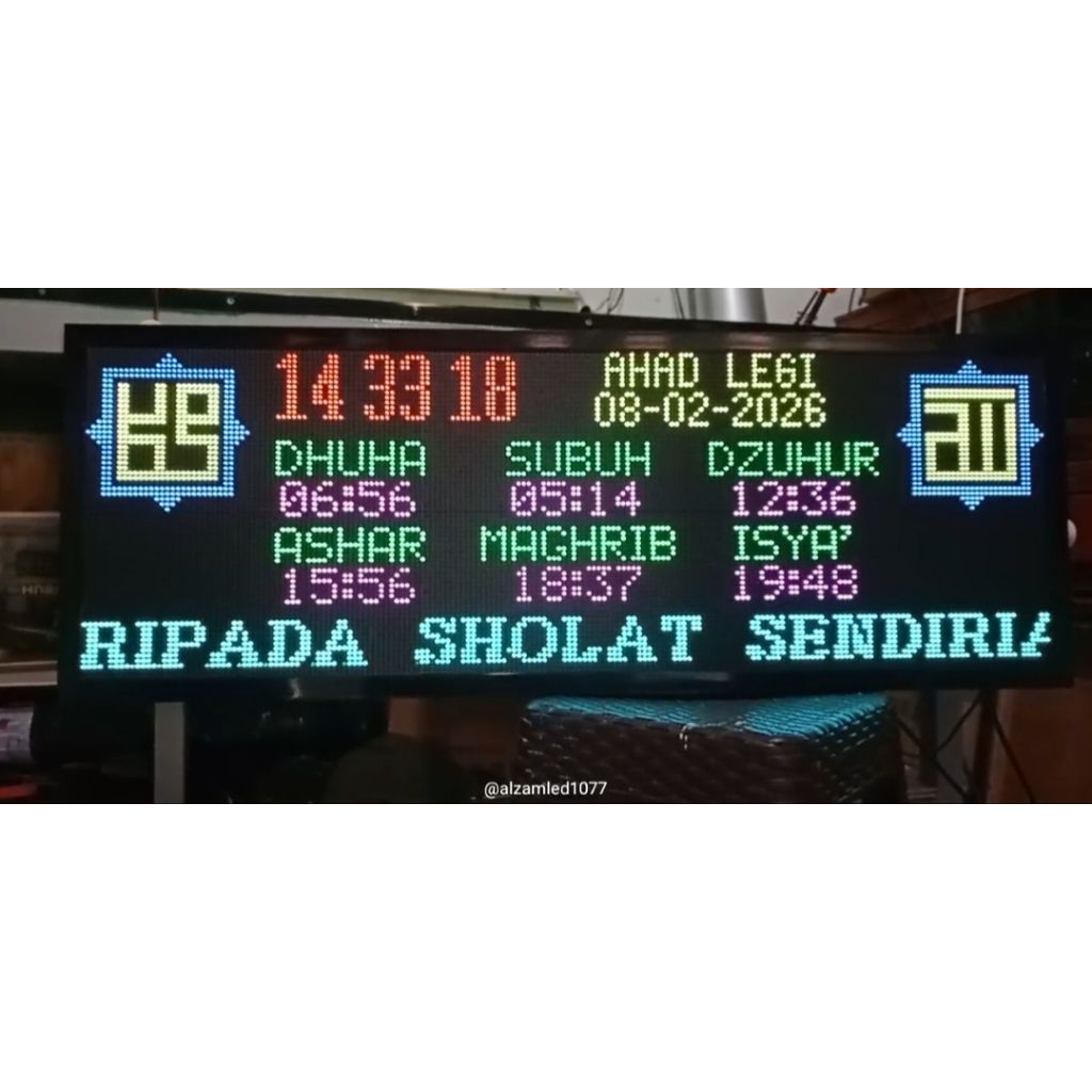 JAM MASJID DIGITAL UKURAN 100CMX40CM P5RGB 2X3 PANEL